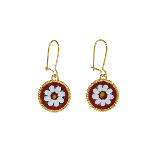 EARRINGS - MICROMOSAIC JEWELRY - GOLD METAL