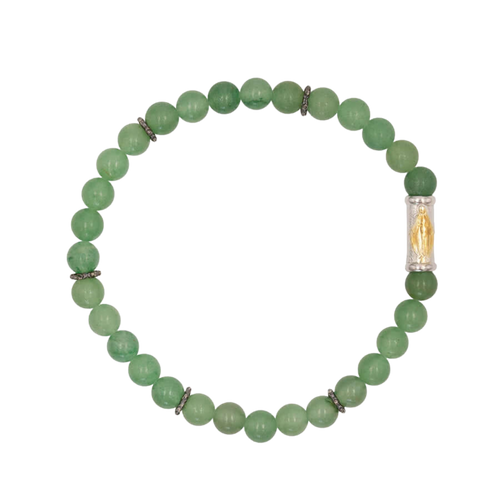 OUR LADY OF GRACE BRACELET - AVENTURINE AND SILVER