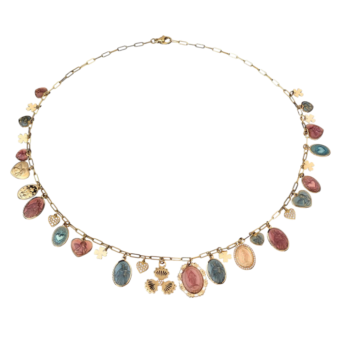 CHARMS NECKLACE - GOLD AND DIAMONDS