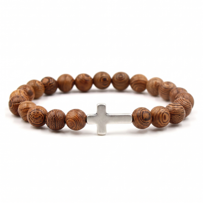 Free Today : Earth Wood Cross Bracelet