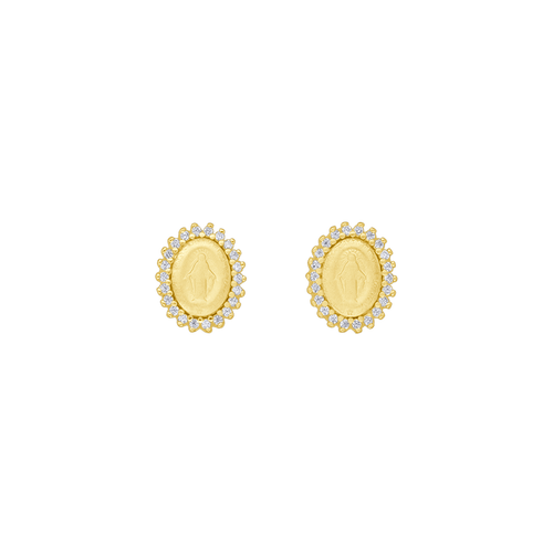 MIRACULOUS MEDAL - EARRINGS - GOLDEN SILVER
