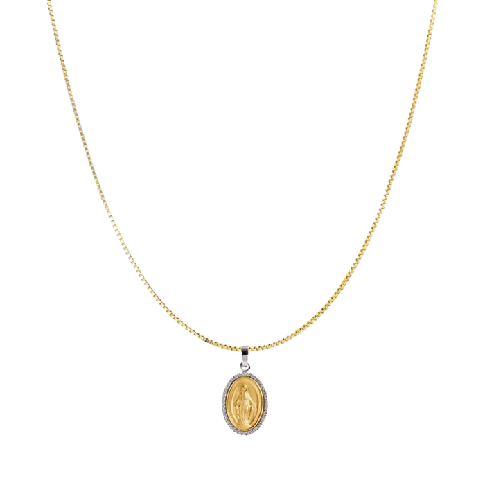 MIRACULOUS MEDAL NECKLACE - DIAMONDS - GOLD