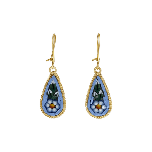 EARRINGS - MICROMOSAIC JEWELRY - GOLD METAL