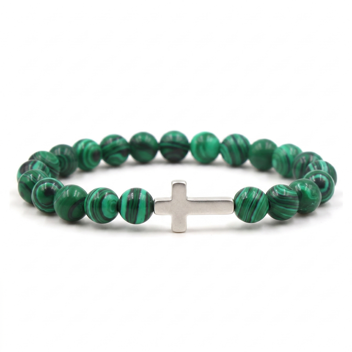 Free Today : Forest Green Cross Bracelet