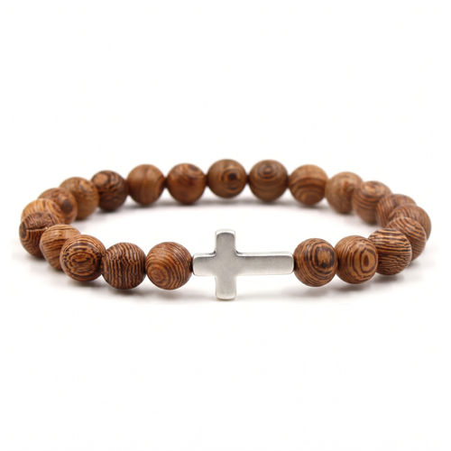 Free Today : Earth Wood Cross Bracelet