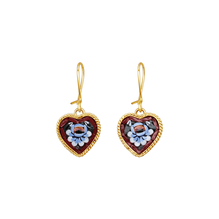 EARRINGS - MICROMOSAIC JEWELRY - GOLDEN METAL