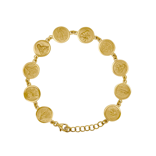 CATHOLIC MEDALS BRACELET - GOLD SILVER