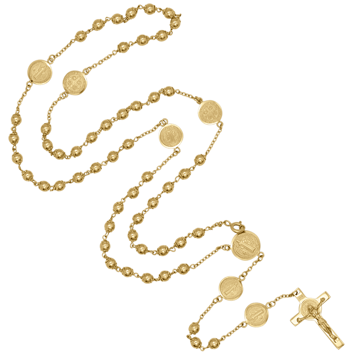 ST BENEDICT - ROSARY - GOLD
