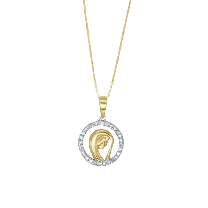 VIRGIN MARY NECKLACE - GOLD AND DIAMONDS